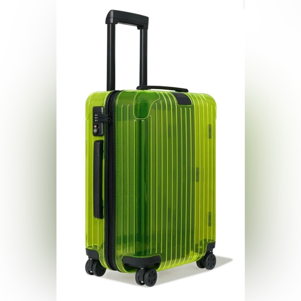 Rimowa Essential Cabin Suitcase Transparent See-through Clear Luggage Neon Lime